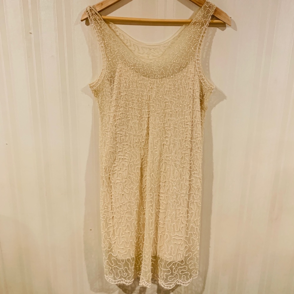 👾 J Crew Collection Golden Beaded Dress